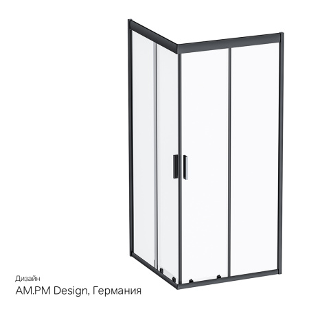 Душевой уголок Am.Pm Gem W90G-403-090BT 90х90 стекло прозрачное профиль черный матовый без поддона