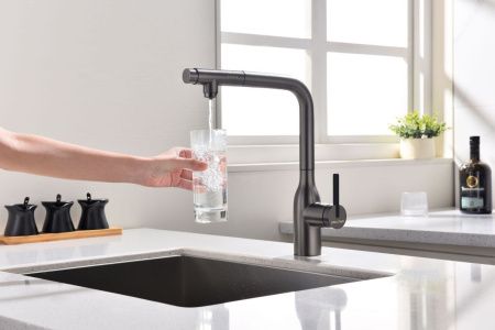 Смеситель для кухни Paulmark VIPER Vi213105-GM на мойку серый