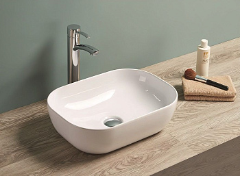 Раковина керамическая Art&Max AM-78105 46х33 накладная цвет белый