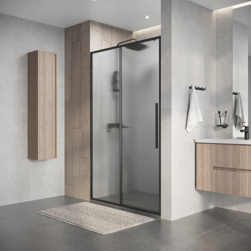 Душевая дверь Niagara Nova NG-34-L11CHGR 110х195 стекло шиншилла профиль графит матовый - фото 5