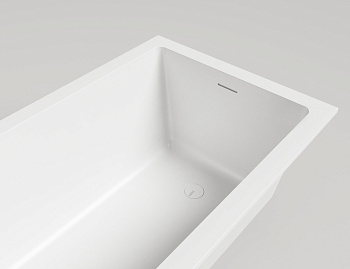 Ванна из литьевго мрамора Salini CASCATA 104313M 170х75 встраиваемая прямоугольная с ножками