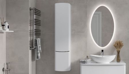 Шкаф-пенал Velvex LUNA pp.LUN.35 40х150 подвесной цвет белый