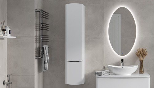 Пенал Velvex LUNA 35х27х154 pp.LUN.35 подвесной цвет белый - фото 2