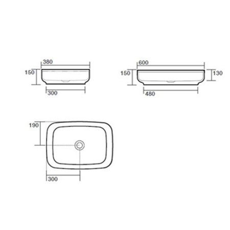 Раковина из сантехнического фарфора Kerasan Tribeca 514131 60х40 накладная цвет черный без отверстий под смеситель