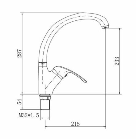 Смеситель для кухни Fashun A4105-2 на мойку хром