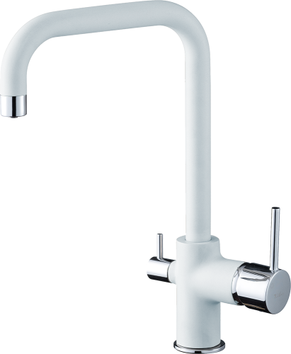Смеситель для кухни Rivelato 9025201 brina cromo на мойку белый/хром - фото 2