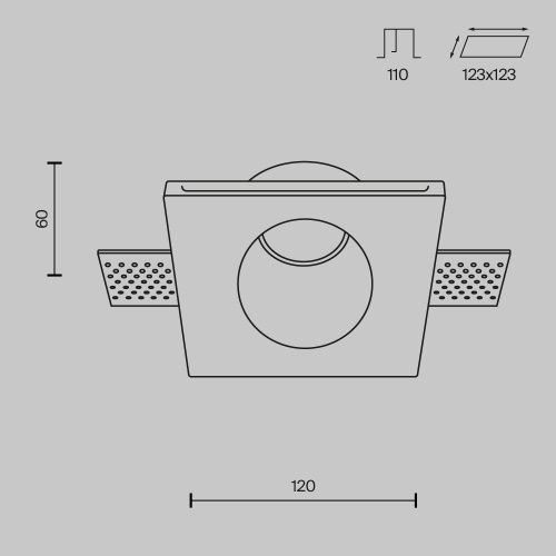 Светильник встраиваемый Maytoni Technical Gyps Modern DL001-1-01-W - фото 3