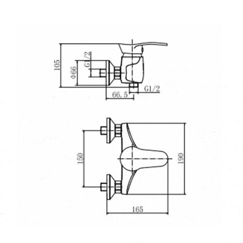 Смеситель для ванны и душа Fashun A2001 настенный хром - фото 3