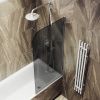 Душевая шторка на ванну Maybah Glass MGV-133-5у 45х140 стекло тонированное профиль хром ориентация универсальная