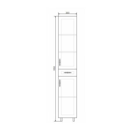 Шкаф-пенал Comforty Севилья 00004137101CF 40х190 подвесной цвет белый