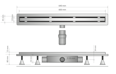 Душевой лоток OMP Tea Basicflow 4943.803.8