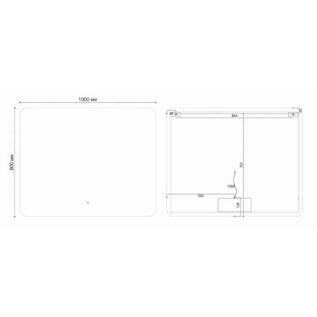 Зеркало Vincea VLM-3BE100-2 100х80 подвесное