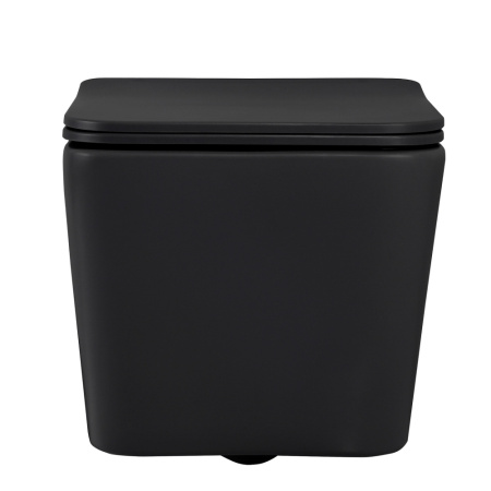 Унитаз подвесной Abber Rechteck AC1201MB черный матовый с сиденьем микролифт безободковый каскадный смыв