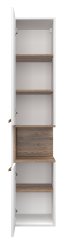 Шкаф-пенал Brevita Bergen BER-05035-01-19-ПоЛ 35х33х165 подвесной цвет белый/коричневый - фото 3