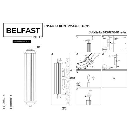 Светильник настенный Belfast Pennington (Пеннингтон) 602W-2 BR