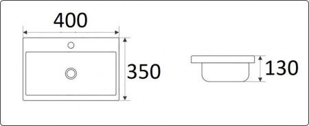 Раковина из сантехнического фаянса CeramaLux 9595-40 40х40 встраиваемая цвет белый 1 отверстие под смеситель