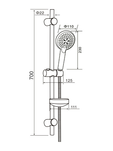 Душевой гарнитур Orange O-Shower OS702b настенный  черный - фото 5 Душевой гарнитур Orange O-Shower OS702b настенный  черный - фото 5