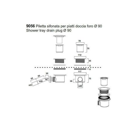 Сифон для душевого поддона Kerasan RETRO 905693 бронза
