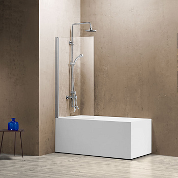 Душевая шторка на ванну Vincea VSB VSB-11800CL 80х140 стекло прозрачное профиль хром глянцевый ориентация универсальная