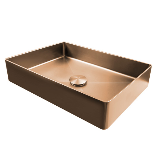 Раковина из нержавеющей стали AltroBagno Astro AltroBagnoAstro001019RaSp 51х37 накладная цвет медь матовая - фото 2