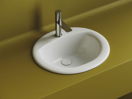 Раковина из сантехнического фарфора Ceramica Nova SUN CN6080 50х50 встраиваемая цвет белый 1 отверстие под смеситель