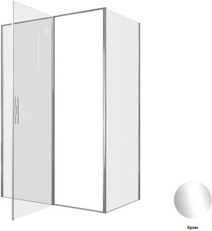 Душевой уголок Allen Brau Priority 3.31034.00 + 3.31040.00 140х80 стекло прозрачное профиль хром без поддона