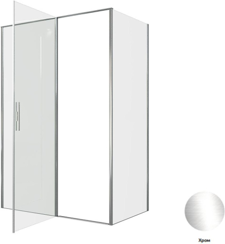 Душевой уголок Allen Brau Priority 3.31034.00 + 3.31040.00 140х80 стекло прозрачное профиль хром глянцевый без поддона - фото 4