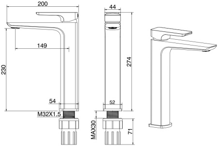 Смеситель Allen Brau Infinity 5.21002-31 на раковину черный