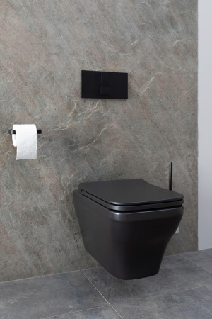 Чаша унитаза подвесная Allen Brau Infinity 4.21011.31 цвет черный матовый без сиденья безободковая каскадный смыв