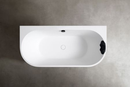 Ванна из искусственного камня Abber Leipzig AM9916BW 170х80 пристенная овальная с каркасом