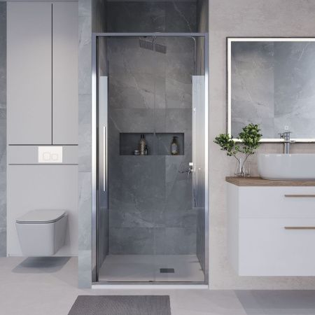 Душевая дверь Niagara Nova NG-64-9A 90х195 стекло прозрачное профиль хром