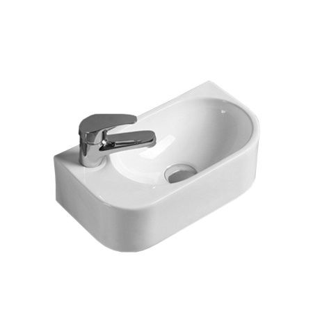 Раковина из сантехнического фарфора Vincea VBS-506L 40х20 подвесная цвет белый 1 отверстие под смеситель