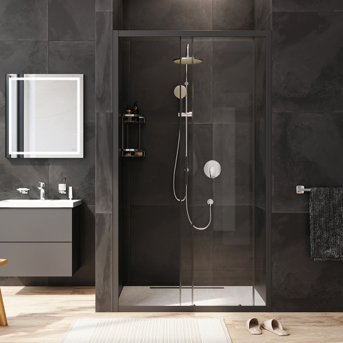 Душевая дверь Am.Pm Gem W90G-110-1-195BT 110х195 стекло прозрачное профиль черный - фото 4