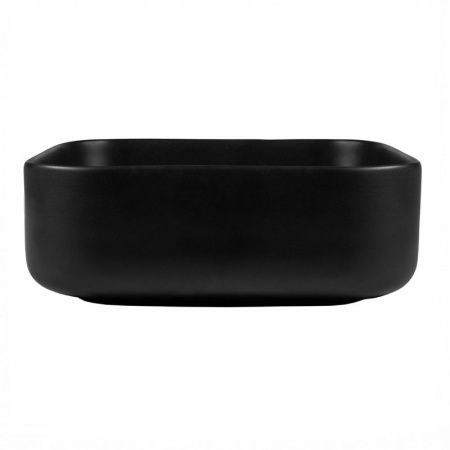 Раковина из сантехнического фарфора Bond Cube S57-388 40х40 накладная цвет черный без отверстий под смеситель