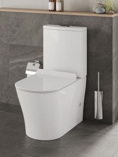 Унитаз напольный с бачком Orange C07-050W белый с сиденьем микролифт безободковый смыв торнадо - фото 5