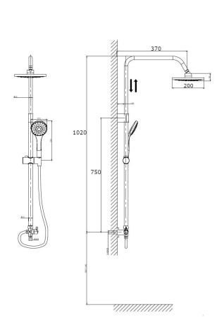 Душевая стойка Rush Bella BL4535-111 настенная цвет хром