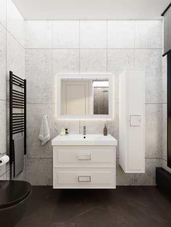 Тумба с раковиной La Fenice Cubo TWIN NFNC-01-CUB-B-80-2-2-80 80х50 подвесная цвет белый