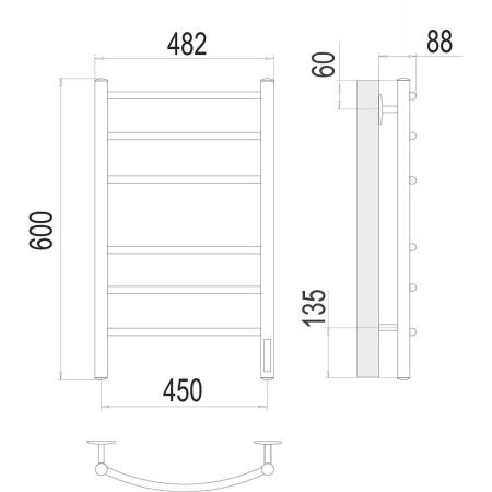 Полотенцесушитель электрический Terminus 4670078527561 50х60 белый