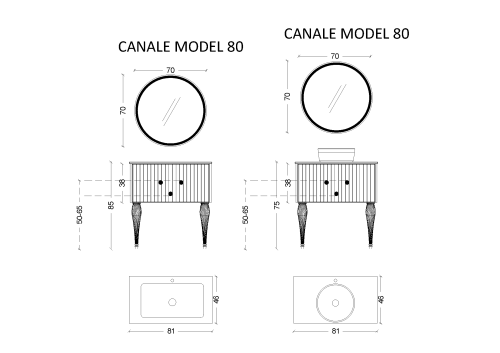 Тумба под раковину Armadi Art Vallessi Avantgarde 843-080-BCR 80х46х38 напольная цвет черный - фото 2