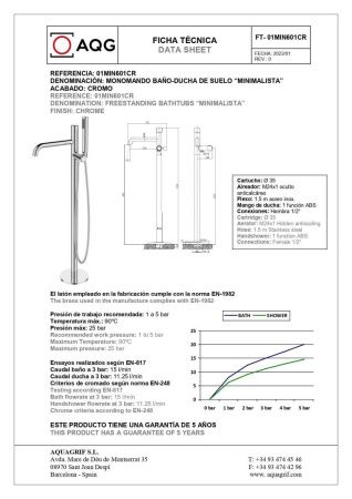 Смеситель AQG Min 01MIN601CR напольный хром
