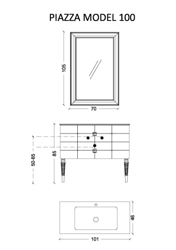 Тумба под раковину Armadi Art Vallessi Avantgarde 841-100-WCR 100х46х48 напольная цвет белый - фото 2