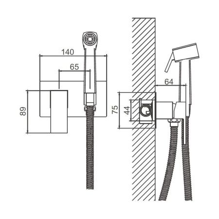 Гигиенический душ со смесителем Belz B808 B55808-7 черный