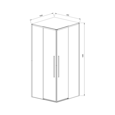 Душевой уголок Vincea Slim-N VSS-4SN9010CLGM 100х90 стекло прозрачное профиль хром глянцевый без поддона