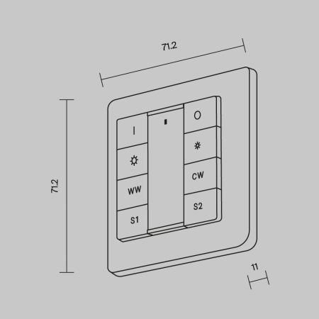 Кнопочная настенная панель 8-ми клавишная Maytoni Lighting control Dali (Дали) 721053