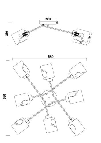 Светильник потолочный Freya Isabella FR5095CL-08G - фото 2
