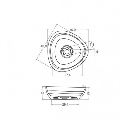 Раковина Riho OVIDEO W021001105 40х40 накладная цвет белый