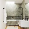 Душевая шторка на ванну Maybah Glass MGV-59-6у 60х140 стекло прозрачное профиль черный ориентация универсальная