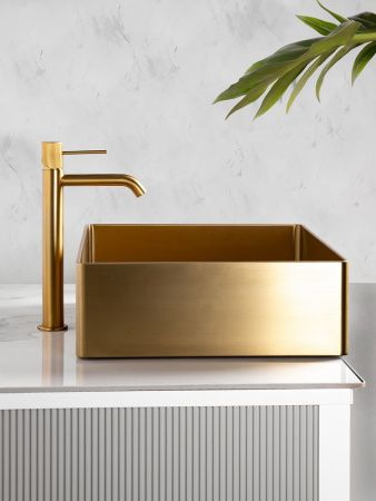 Раковина из нержавеющей стали AltroBagno Accordo AltroBagnoAccordo001009OrSp 50х40 накладная цвет золото