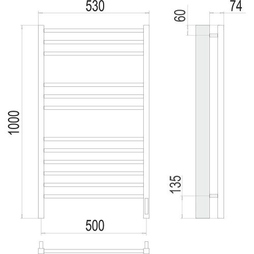 Полотенцесушитель Terminus 4670078526298 53х100 электрический хром - фото 3
