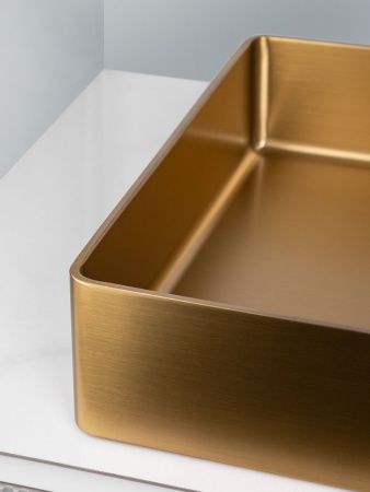 Раковина из нержавеющей стали AltroBagno Astro AltroBagnoAstro001017OrSp 50х40 накладная цвет золото